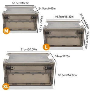 Folding Stackable Storage Box Plastic Home Collapsible Organizer Container Boxes - Picture 1 of 15