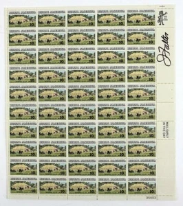 John Falter Signed Sheet of Stamps 1974 USPS Rural America Chautauqua - Picture 1 of 3