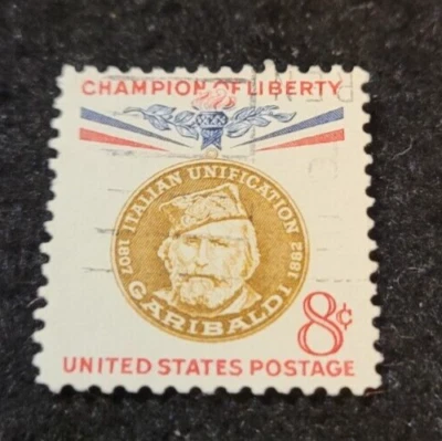 # 1169 - 1960 8c Campeones de la Libertad: Giuseppe Garibaldi 1 sello 2 estampillas GRATIS Foto 1 de 2