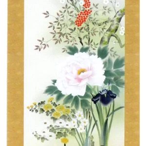 Mini Kakejiku - Flower - Japanese small hanging scroll - FreeShipping - Picture 1 of 2