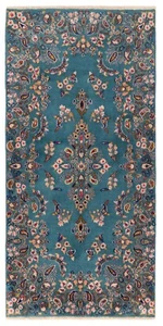 Kerman Tappeto Persiano Annodato a Mano 117x57 cm-Fine Oriente Tappeto Blu - Picture 1 of 8