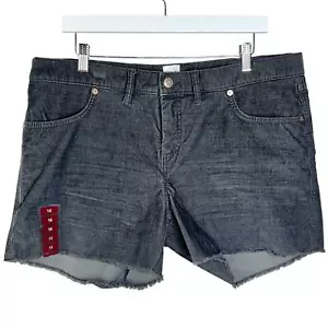 Gap Women's Plus Size 14 Charcoal Grey Mid Rise Cut Off Corduroy Shorts NWT - Picture 1 of 11