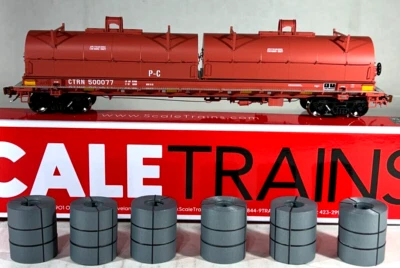 SCALETRAINS HO SCALE THALL 48' COILSTEEL CAR W/LOAD CTRN SXT38507 - Image 1 of 4