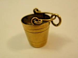 Antique Vintage English 9K Yellow Gold 375 Charm Champagne Ice Bucket - Picture 1 of 7