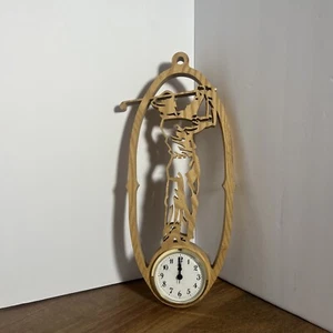Hand Carved Golfer Wooden Wall Clock 14” Tall X 6” Wide - Picture 1 of 4