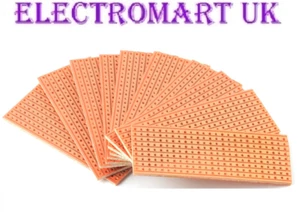 10 X PCB VERO COPPER STRIPBOARD STRIP BOARD 64 X 25 MM - Picture 1 of 1