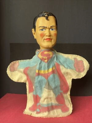 1965 Ideal - Superman Hand Puppet Cloth Body Vintage - Image 1 of 4