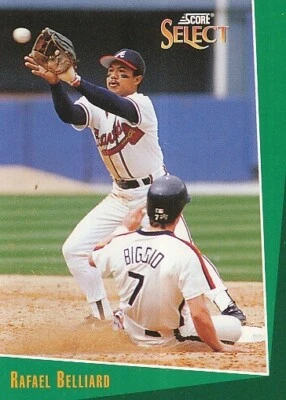 #267 ATLANTA BRAVES # RAFAEL BELLIARD - SS # BASEBALL CARD SCORE SELECT MLB 1992 - Photo 1/2