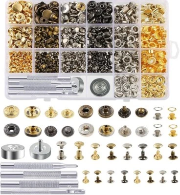 Caydo 400 Set 4 Style Snap Fasteners Kit Including Leather Rivets, Eyelets, Grom - Image 1 of 4