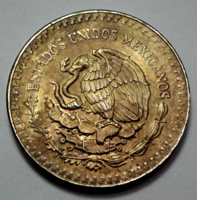 1984 1 Oz Ley 999 SILVER MEXICO Libertad Plata Pura Rare Nat. Toning Coin Round - Image 1 of 3