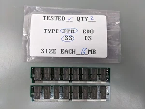 (2) Lite On 16MB FPM SIMMs, 72-pin RAM Memory Sticks (32MB Total) - Picture 1 of 3