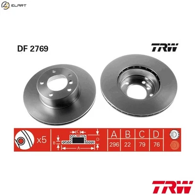 2x BRAKE DISC DF2769 FOR BMW M47D20 2.0L 4cyl 5 E39 M57D25 M51D25 2.5L M52B20 - Image 1 of 4
