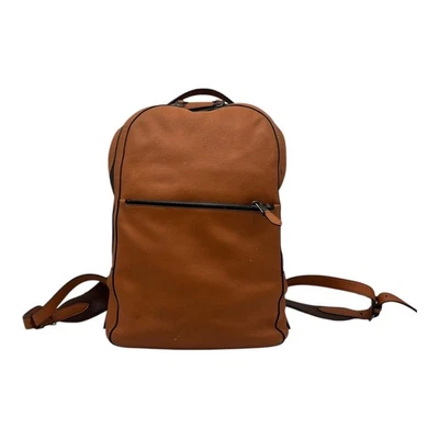 Mochila Coach Cuero Guijarro Genuino Unisex Bolso Bronce RARA Bolsillo Cremallera $535 Foto 1 de 4