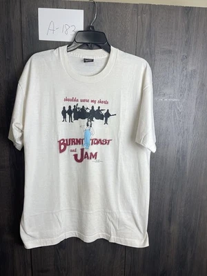 Camiseta de concierto vintage Burnt Toast & Jam Bluegrass 1993 adulto XL blanca Foto 1 de 4