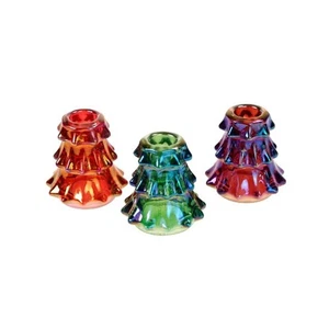 Candelabro Abete 3er-Set, Vetro Iridescente, Decorazione Natalizia Indoor 7x7,5 - Imagen 1 de 5