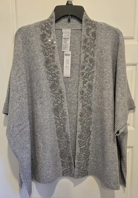 Suéter Chicos Chal Abierto Frente Cristal Adornado Platino Talla S/M Foto 1 de 4