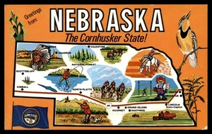 Postcard Greetings from Nebraska, The Cornhusker State! - Picture 1 of 2