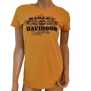 HARLEY DAVIDSON Vintage Women's L VooDoo Orange Top New Orleans Deale - Picture 1 of 18