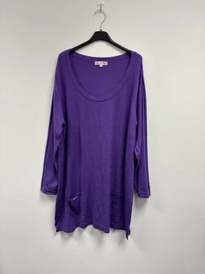 Michelle Hope Purple Longline Tunic Top / Jumper Dress Size 18/20 Sequin Pocket - Image 1 of 4