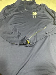 Under Armour Notre Dame 1/4 Zip Navy Pullover Giacca con Cappuccio Uomo 2XL LOOSE - Foto 1 di 4