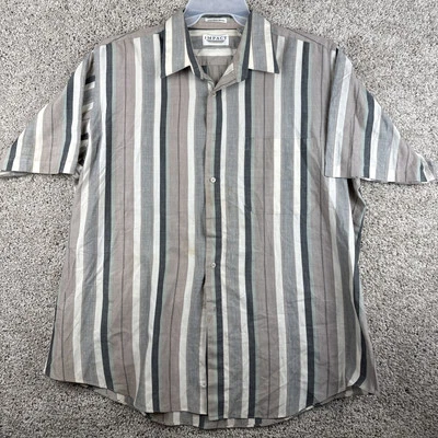 Impact Vintage Mens Single Needle Tailoring Button Down Pinstriped Shirt 2XL - Image 1 of 4