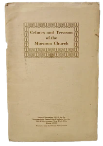 Crimes and Treason of the Mormon Church 1913 - Imagen 1 de 1