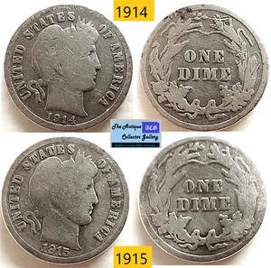 Antique⌛US Philadelphia Mint Silver Barber Dimes🪙As Depicted🪙B - Picture 1 of 6