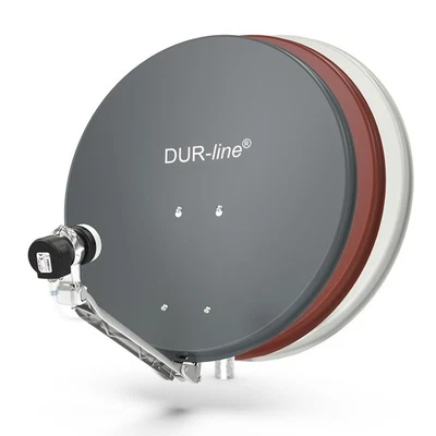 DUR-line Select Satelliten-Schüssel Set 60/65cm Single LNB – Grau/Rot/Anthrazit - Bild 1 von 4