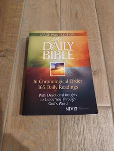 ✝️ The Daily Bible in Chronological Order NIV LARGE PRINT EDITION Guideposts - Picture 1 of 5
