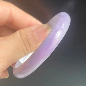 Zertifiziert Lavendel Lila 54mm Natur Grade A Burma Jadeit Armreif Armband 335 - Bild 1 von 5
