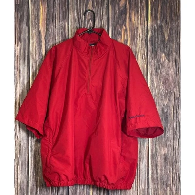 Pebble Beach Windbreaker Jacket Mens XL Red Short Sleeve Golf Water Resistant - Image 1 of 4