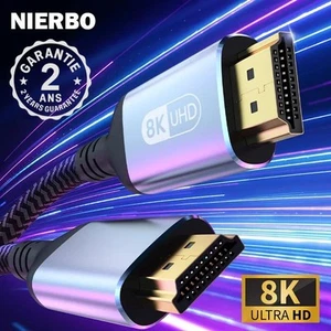 Câble HDMI 2.1 8K@60Hz 4K@120Hz 48Gbps eARC VRR HDR TV HD PC Mac PS5 Xbox S X - Imagen 1 de 9