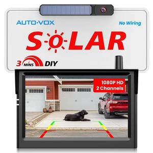 Solar Wireless Backup Camera:5" HD 1080P Monitor,3 Mins DIY Installation & 50... - Picture 1 of 8