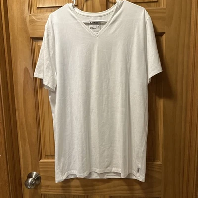 EXPRESS  Stretch white V-Neck - Size: LARGE TALL  NEW WITHOUT TAGS!!!  - Image 1 of 4