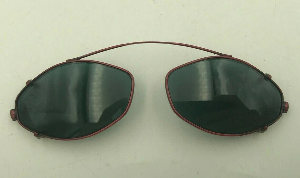 Gafas de sol vintage Coll 89 404 4800 de metal borgoña ovaladas con clip Alemania Foto 1 de 4