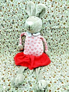 CC/ DOUDOU PELUCHE BOUT'CHOU SOURIS LAPIN GRIS ROBE ROSE 38CM 100% NEUF 6 DISP - Picture 1 of 2