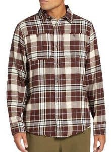 NWT Alpine Design Mens Size M Brown Plaid Brushed Flannel Long Sleeve Shirt - Picture 1 of 5
