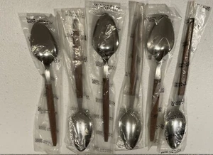 Vintage EKCO Eterna Canoe Muffin Lot Of 6 Spoons Teaspoons New In Plastic - Picture 1 of 4