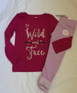 NWT Gymboree Plum Pony Collection  Wild & Free Tee & Fleece Lined Legging Sz 5/6 - Picture 1 of 8