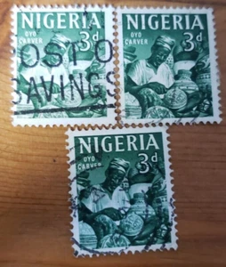 GM220 Nigeria "Oyo Carver" 3d 1962 USED 3 STAMPS - Picture 1 of 2