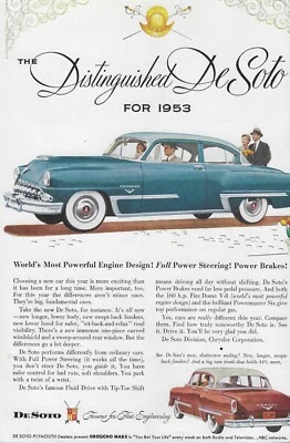 De Soto Fire Dome 1953 anuncio revista azul vintage anuncio 53 DeSoto Firedome Foto 1 de 3