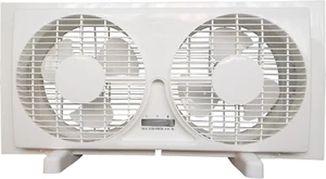 9-Inch Twin Window Fan with Manual Reversible Airflow Control, Auto-Locking Expa - Picture 1 of 6