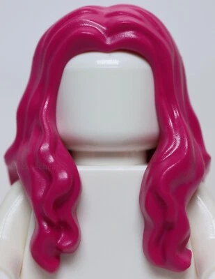 Lego Magenta Minifig Female Hair Long Wavy Center Part - Image 1 of 2
