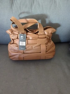$495 Donald J Pliner Large Leather Purse In Camel Color - Picture 1 of 18