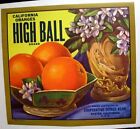 1930s Rare High Ball Orange Bowl Crate Label