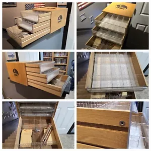 ❤️VINTAGE❤️ DMC 3-DRAWER EMBROIDERY FLOSS WOOD STRORAGE ORGANIZER BOX w/DIVIDERS - Picture 1 of 20