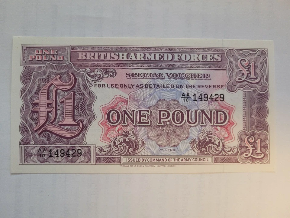 1948 Great Britain 1 Pound British Armed Forces 2nd Series Military voucher - Image 1 of 2