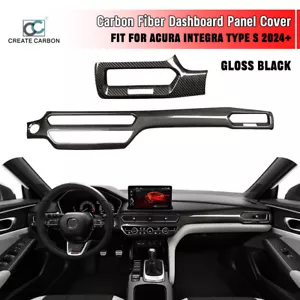 2pcs Real Carbon Fiber Dashboard Panel Trim Cover For Acura Integra Type S DE5 - Foto 1 di 7