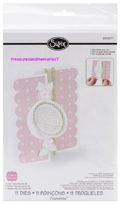 SIZZIX Framelits CARD, CIRCLE FLIP-ITS #2 11 Dies 559171 See What You Cut! - Image 1 of 1