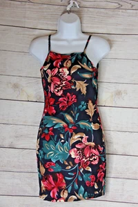 SHEIN FLORAL Graphic Print Bodycon Dress – Multicolor – Trendy & Bold - Picture 1 of 1